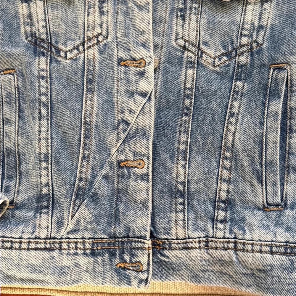 Free People X We The Free Rumors Denim Jacket in Light Indigo Size Small Flaw - Picture 7 of 11